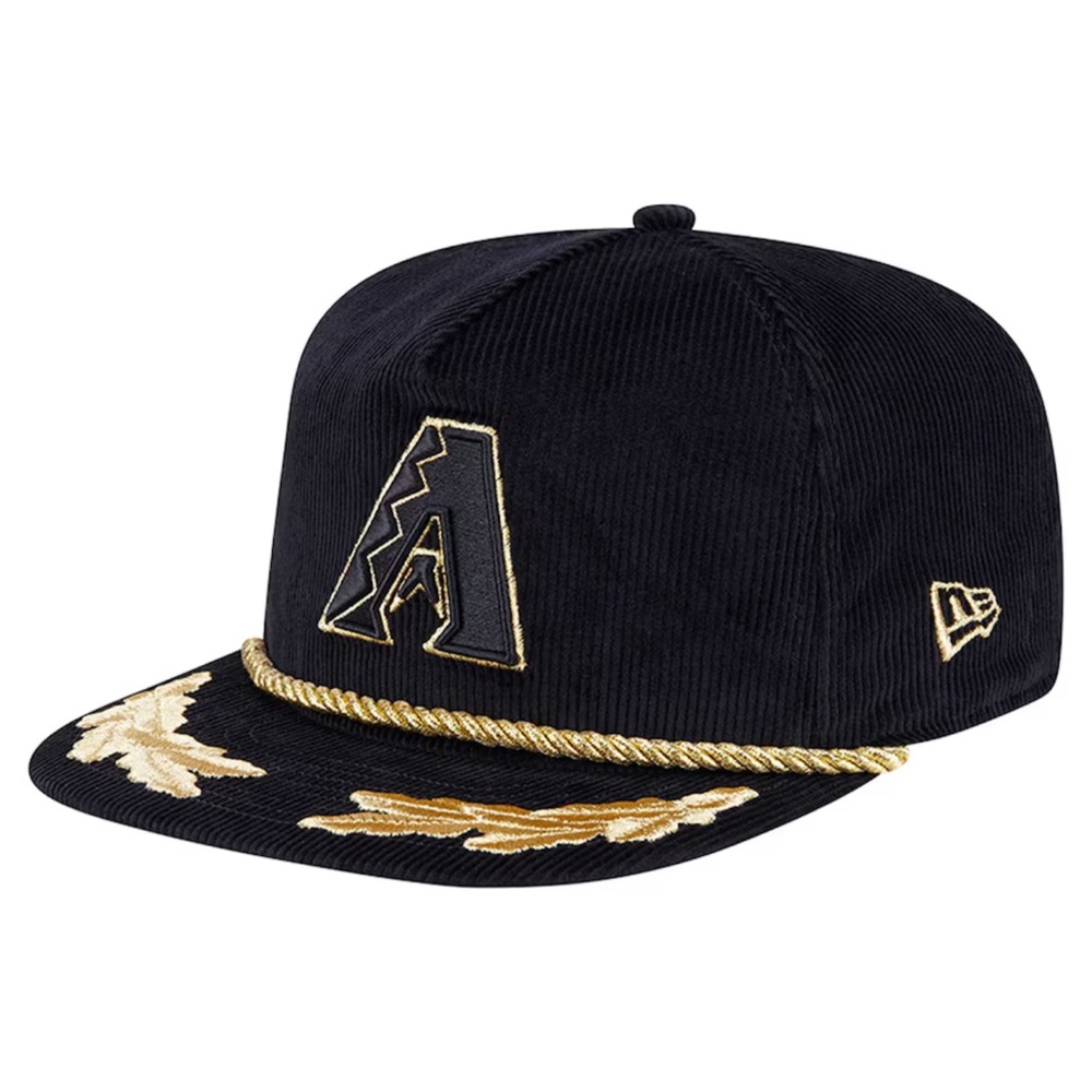 Arizona Diamondbacks New Era Black Corduroy Filigree Golfer Adjustable Hat